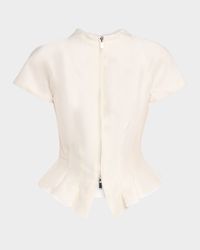 Maelle Zip-Front Peplum Top