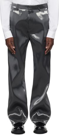 HELIOT EMIL Gray Liquid Metal Trousers