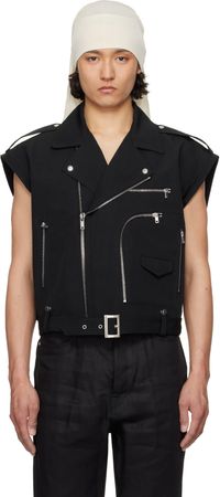 Rick Owens Veste écourtée et surdimensionnée Stooges noire à poche Bauhaus - Hollywood BONOTTO
