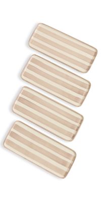 Zafferano Lido Rectangular Plates Set of 4 Sand Stripe One Size
