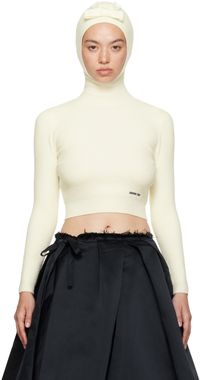 SHUSHU/TONG Off-White Hooded Turtleneck