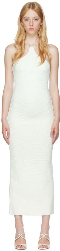 Herve Leger White Ottoman Midi Dress