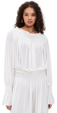 Norma Kamali Peasant Bodysuit Snow White XL