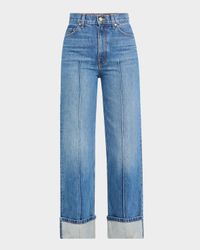 The Genevieve Pintuck Wide-Leg Denim Jeans