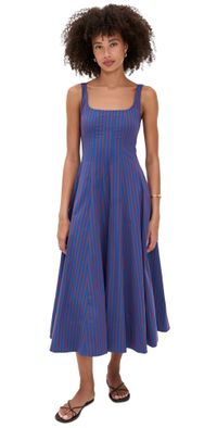 STAUD Wells Dress Atlas Stripe 6