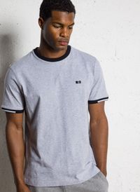 Eden Park - Tee-shirt col rond en coton - Taille 2XL - Gris