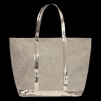 Vanessa Bruno - Cabas l brodé avec sequins en lin - Taille Unique - Beige