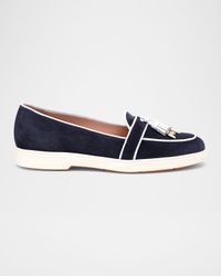 Riviera Suede Bicolor Tassel Loafers