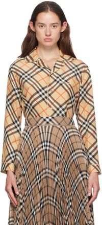 Burberry Beige Check Pyjama Shirt