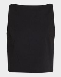 Sleeveless Bateau-Neck Top