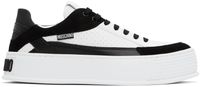 Moschino White & Black Bumps & Stripes Sneakers