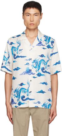 Paul Smith Off-White & Blue Regular Shirt