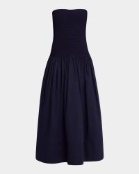 Glasbury Strapless Drop-Waist Midi Dress