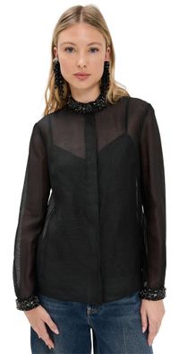 Zimmermann Hypnotic Embellished Body Shirt Black 0