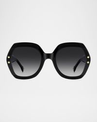 Logo-Print Round Acetate Sunglasses