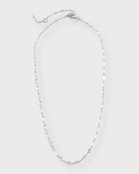 18K White Gold Moval Diamond Necklace, 18"L, 6.75tcw