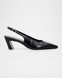 50mm Stassi Leather Slingback Pumps