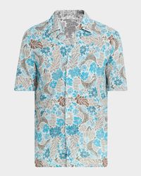 Men's Cotton Floral Camp Shirt