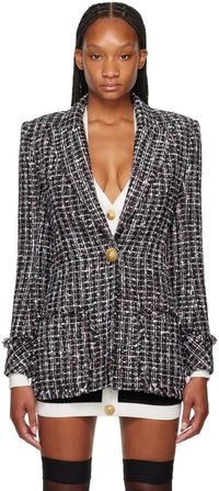 Balmain Black Single-Button Blazer