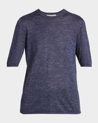 Chryse Short-Sleeve Melange Cashmere Sweater