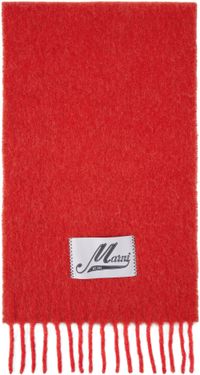 Marni Écharpe rouge en alpaga