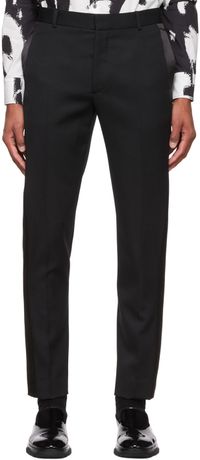 McQueen Pantalon noir en laine