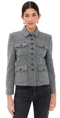 Nili Lotan Jamison Jacket Black Donegal 0