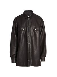 Men's Monogram Leather Overshirt - Black - Size 40