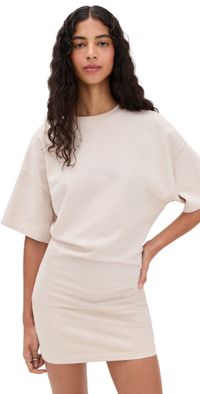 Enza Costa Supima Curve Mini Dress Parchment XS