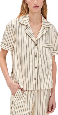 Hommey Short Sleeve Shirt Matcha Stripe L