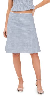 GUIZIO Gingham Paloma Skirt Powder Blue XS