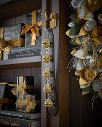 5 Solid Studded Brass Bells in Black