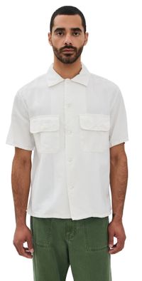 Knickerbocker Mar Cotton and Linen Shirt Bone S