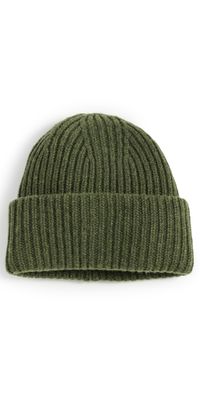 Carolina Amato H155 Ribbed Beanie Avocado One Size