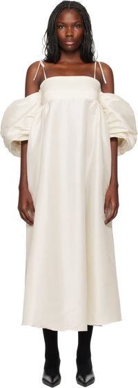 Kika Vargas Robe midi Roberta blanc cassé