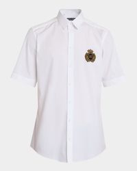 Men's Poplin Crest Patch Sport Shirt