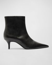 Mikki Leather Kitten Zip Booties