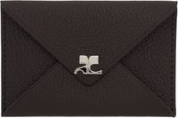 Courrèges Brown AC Stud Grained Leather Card Holder