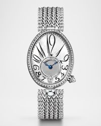 Reine de Naples 18K White Gold 28.5mm Bracelet Watch with Diamonds