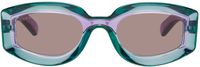 Gucci Blue & Purple Geometric Frame Sunglasses