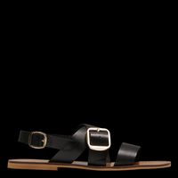 Maison 123 - Sandales plates en cuir - Taille 41 - Noir