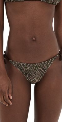 Ramy Brook Zebra Benni Bikini Bottoms Beach Brown Zebra L