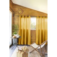 L'effet Papillon - Rideaux occultant et thermique - Taille 140x240 - Jaune