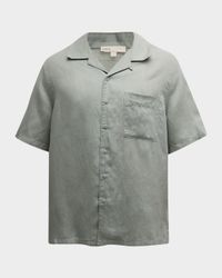 Men's Air Linen Convertible Collar Short-Sleeve Shirt