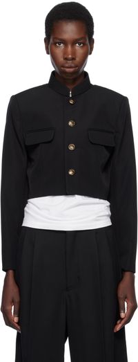 Comme des Garçons Girl Black Wool & Polyester Doeskin Blazer