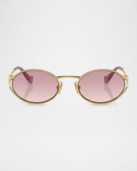 Cut-Out Metal & Plastic Oval Sunglasses