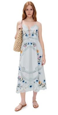 Sea Celia Embroidery Slip Dress Sky XL