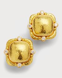 19K Convertible Cushion Earrings with Diamonds