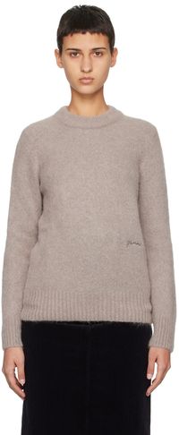 GANNI Taupe Brushed Sweater