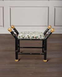 Boca Celadon Ocelot-Print Bench, Black